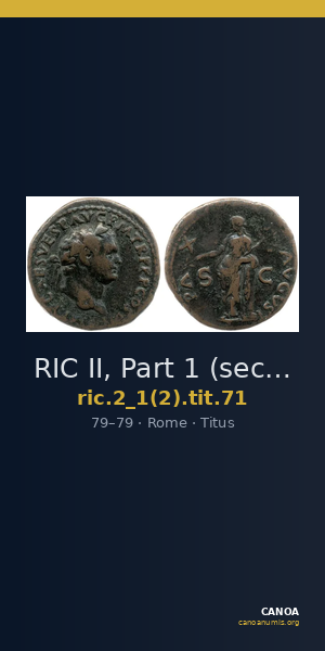 RIC II, Part 1 (second edition) Titus 71 — CANOA