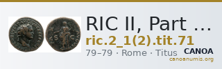 RIC II, Part 1 (second edition) Titus 71 — CANOA