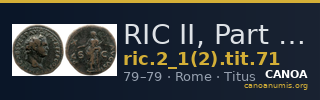 RIC II, Part 1 (second edition) Titus 71 — CANOA