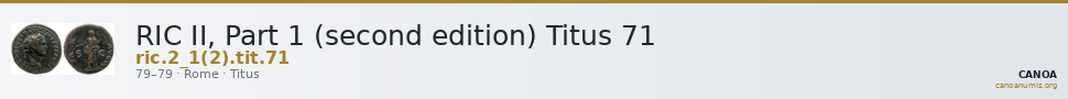 RIC II, Part 1 (second edition) Titus 71 — CANOA