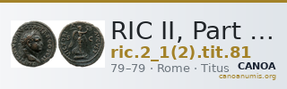 RIC II, Part 1 (second edition) Titus 81 — CANOA