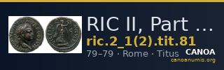 RIC II, Part 1 (second edition) Titus 81 — CANOA