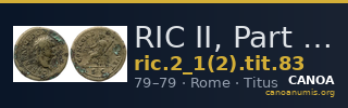 RIC II, Part 1 (second edition) Titus 83 — CANOA