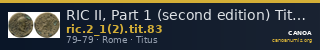 RIC II, Part 1 (second edition) Titus 83 — CANOA