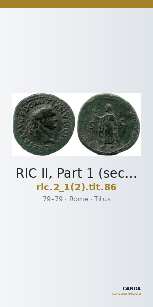 RIC II, Part 1 (second edition) Titus 86 — CANOA