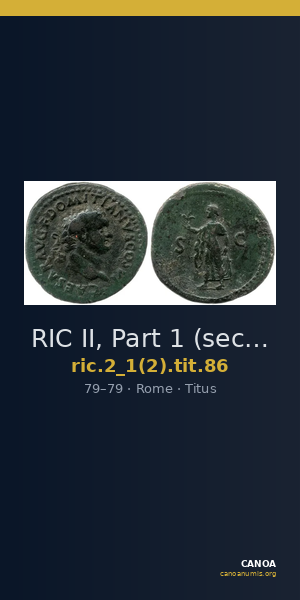 RIC II, Part 1 (second edition) Titus 86 — CANOA