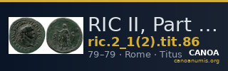 RIC II, Part 1 (second edition) Titus 86 — CANOA