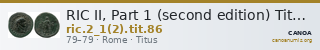 RIC II, Part 1 (second edition) Titus 86 — CANOA