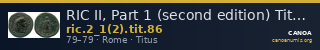 RIC II, Part 1 (second edition) Titus 86 — CANOA