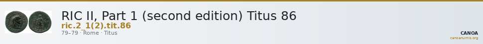 RIC II, Part 1 (second edition) Titus 86 — CANOA