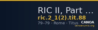 RIC II, Part 1 (second edition) Titus 88 — CANOA