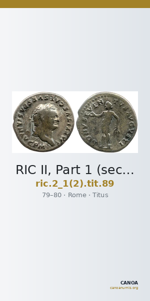 RIC II, Part 1 (second edition) Titus 89 — CANOA
