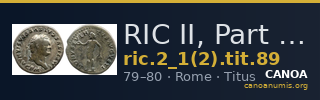 RIC II, Part 1 (second edition) Titus 89 — CANOA