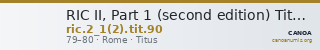 RIC II, Part 1 (second edition) Titus 90 — CANOA