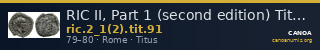 RIC II, Part 1 (second edition) Titus 91 — CANOA