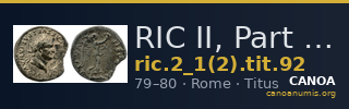 RIC II, Part 1 (second edition) Titus 92 — CANOA