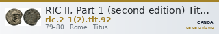RIC II, Part 1 (second edition) Titus 92 — CANOA