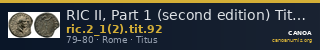 RIC II, Part 1 (second edition) Titus 92 — CANOA