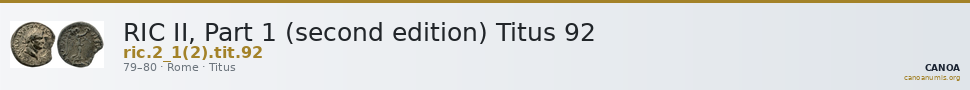 RIC II, Part 1 (second edition) Titus 92 — CANOA