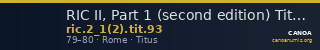 RIC II, Part 1 (second edition) Titus 93 — CANOA