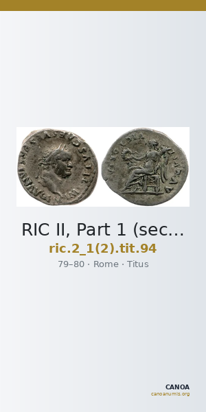 RIC II, Part 1 (second edition) Titus 94 — CANOA