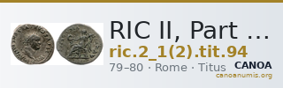 RIC II, Part 1 (second edition) Titus 94 — CANOA