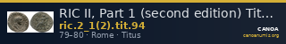 RIC II, Part 1 (second edition) Titus 94 — CANOA