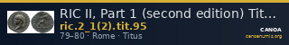 RIC II, Part 1 (second edition) Titus 95 — CANOA