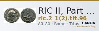 RIC II, Part 1 (second edition) Titus 96 — CANOA