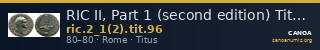 RIC II, Part 1 (second edition) Titus 96 — CANOA