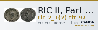 RIC II, Part 1 (second edition) Titus 97 — CANOA