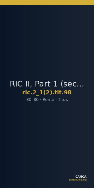 RIC II, Part 1 (second edition) Titus 98 — CANOA