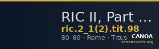 RIC II, Part 1 (second edition) Titus 98 — CANOA