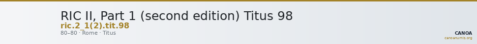 RIC II, Part 1 (second edition) Titus 98 — CANOA