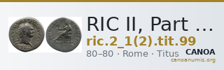 RIC II, Part 1 (second edition) Titus 99 — CANOA