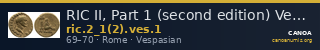 RIC II, Part 1 (second edition) Vespasian 1 — CANOA