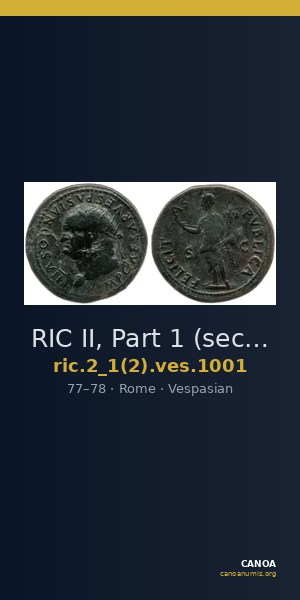 RIC II, Part 1 (second edition) Vespasian 1001 — CANOA