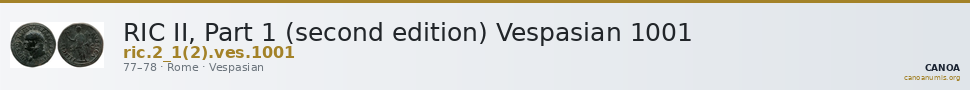 RIC II, Part 1 (second edition) Vespasian 1001 — CANOA