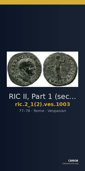 RIC II, Part 1 (second edition) Vespasian 1003 — CANOA