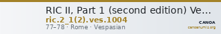 RIC II, Part 1 (second edition) Vespasian 1004 — CANOA