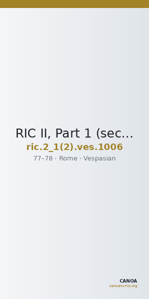 RIC II, Part 1 (second edition) Vespasian 1006 — CANOA
