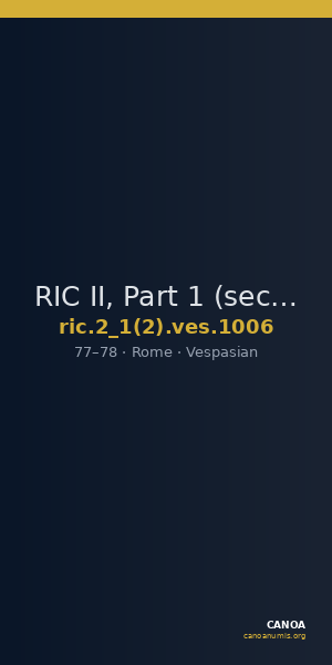 RIC II, Part 1 (second edition) Vespasian 1006 — CANOA