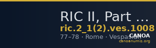 RIC II, Part 1 (second edition) Vespasian 1008 — CANOA