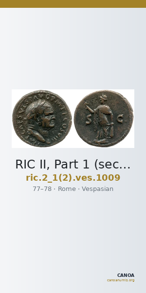 RIC II, Part 1 (second edition) Vespasian 1009 — CANOA