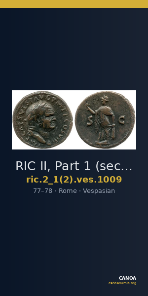 RIC II, Part 1 (second edition) Vespasian 1009 — CANOA