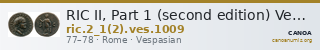 RIC II, Part 1 (second edition) Vespasian 1009 — CANOA