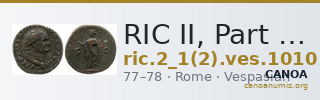 RIC II, Part 1 (second edition) Vespasian 1010 — CANOA