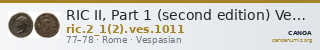 RIC II, Part 1 (second edition) Vespasian 1011 — CANOA