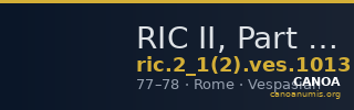 RIC II, Part 1 (second edition) Vespasian 1013 — CANOA