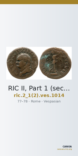 RIC II, Part 1 (second edition) Vespasian 1014 — CANOA